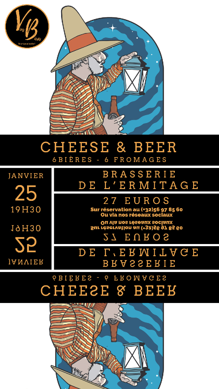 Le 25 janvier, CHEESE & BEER avec la brasserie de l'Ermitage.
Sur réservation uniquement.